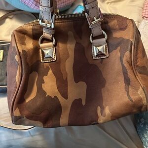 Michael Kors Camouflage Brown Bag with Gold Details